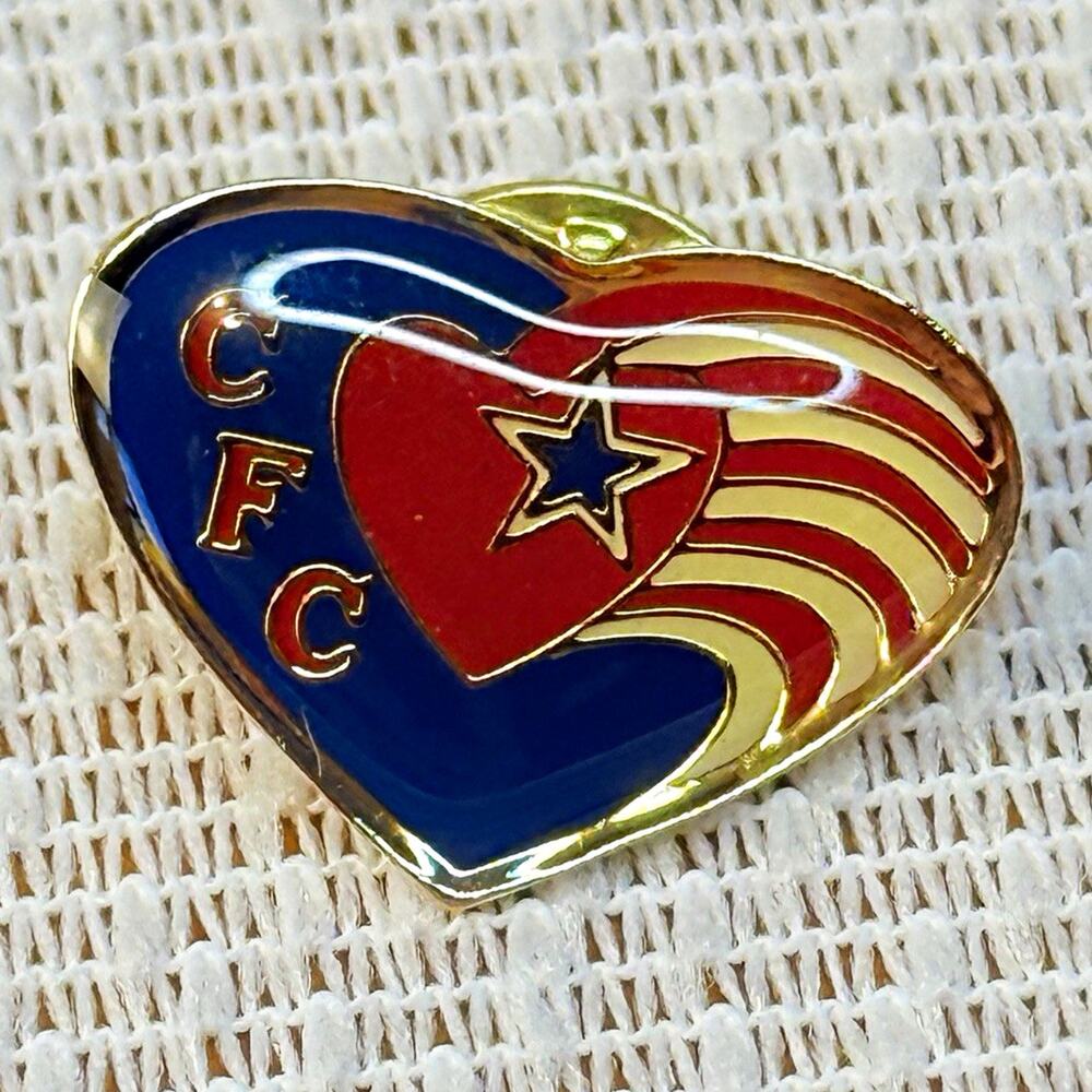 CFC Clubs & Memberships Lapel Pin Lot Heart & Rectangle Pinback Red White Blue